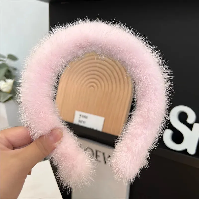 ✨ Kawaii Luxury 100% Real Mink Fur Headband 🎀 | Cozy Winter Hair Hoop for Stylish Ladies 🌟 | Perfect Furry Gift! 🎁