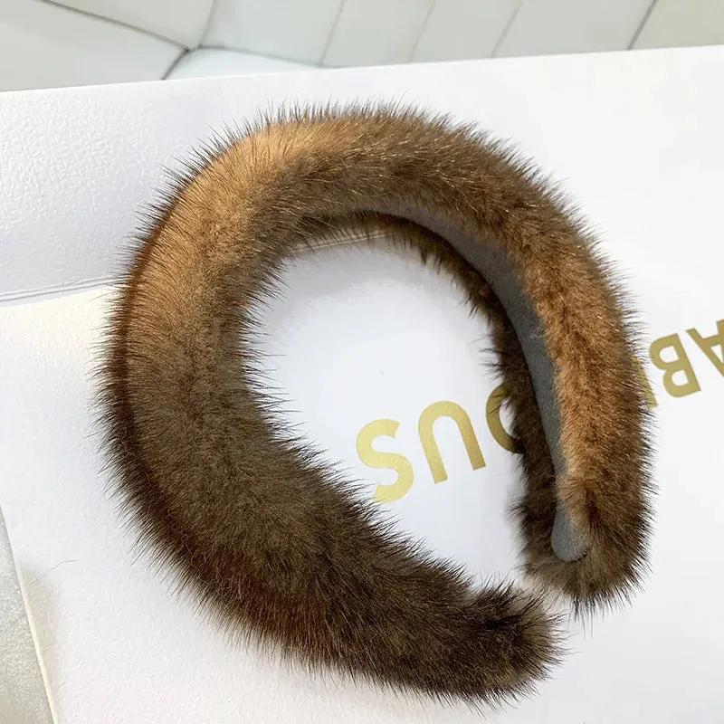 ✨ Kawaii Luxury 100% Real Mink Fur Headband 🎀 | Cozy Winter Hair Hoop for Stylish Ladies 🌟 | Perfect Furry Gift! 🎁
