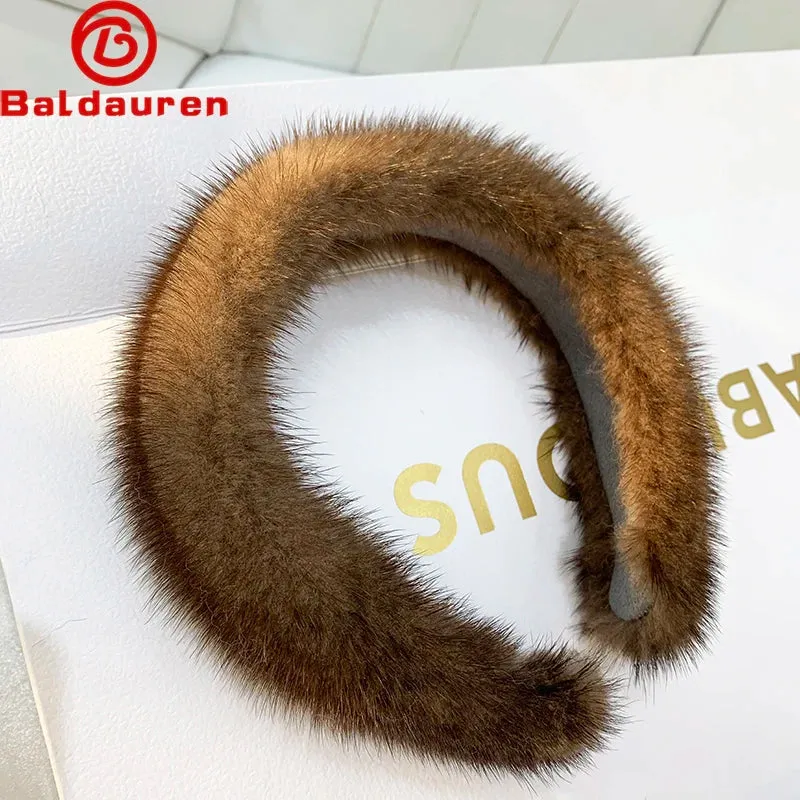 ✨ Kawaii Luxury 100% Real Mink Fur Headband 🎀 | Cozy Winter Hair Hoop for Stylish Ladies 🌟 | Perfect Furry Gift! 🎁