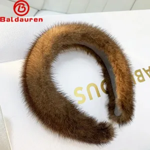 ✨ Kawaii Luxury 100% Real Mink Fur Headband 🎀 | Cozy Winter Hair Hoop for Stylish Ladies 🌟 | Perfect Furry Gift! 🎁
