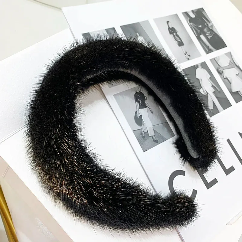 ✨ Kawaii Luxury 100% Real Mink Fur Headband 🎀 | Cozy Winter Hair Hoop for Stylish Ladies 🌟 | Perfect Furry Gift! 🎁
