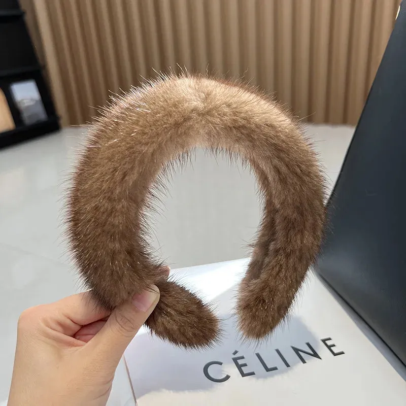 ✨ Kawaii Luxury 100% Real Mink Fur Headband 🎀 | Cozy Winter Hair Hoop for Stylish Ladies 🌟 | Perfect Furry Gift! 🎁