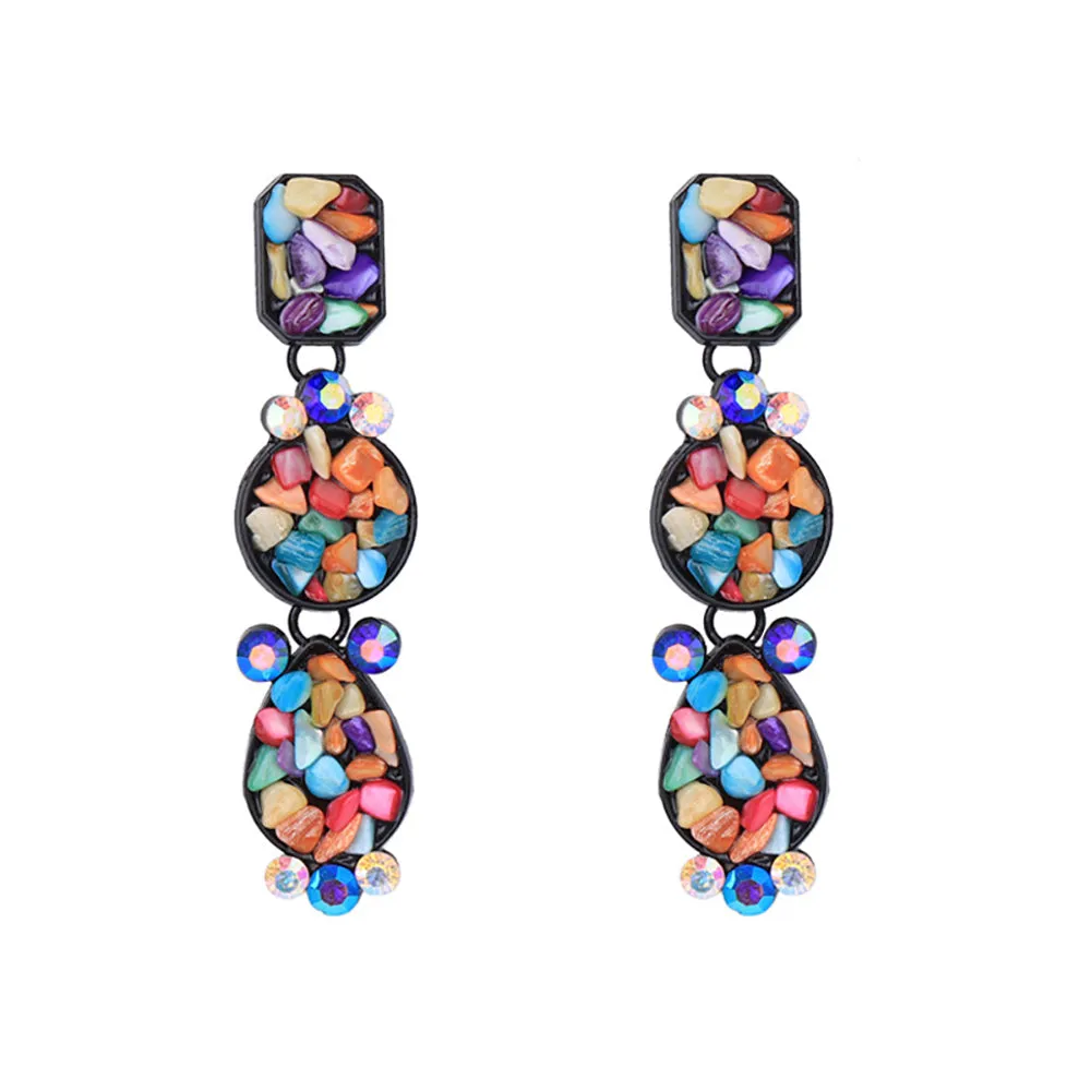 10 Pairs Lot Gemstone Earrings Gold Plated Wholesale Women Fashion Jewelry