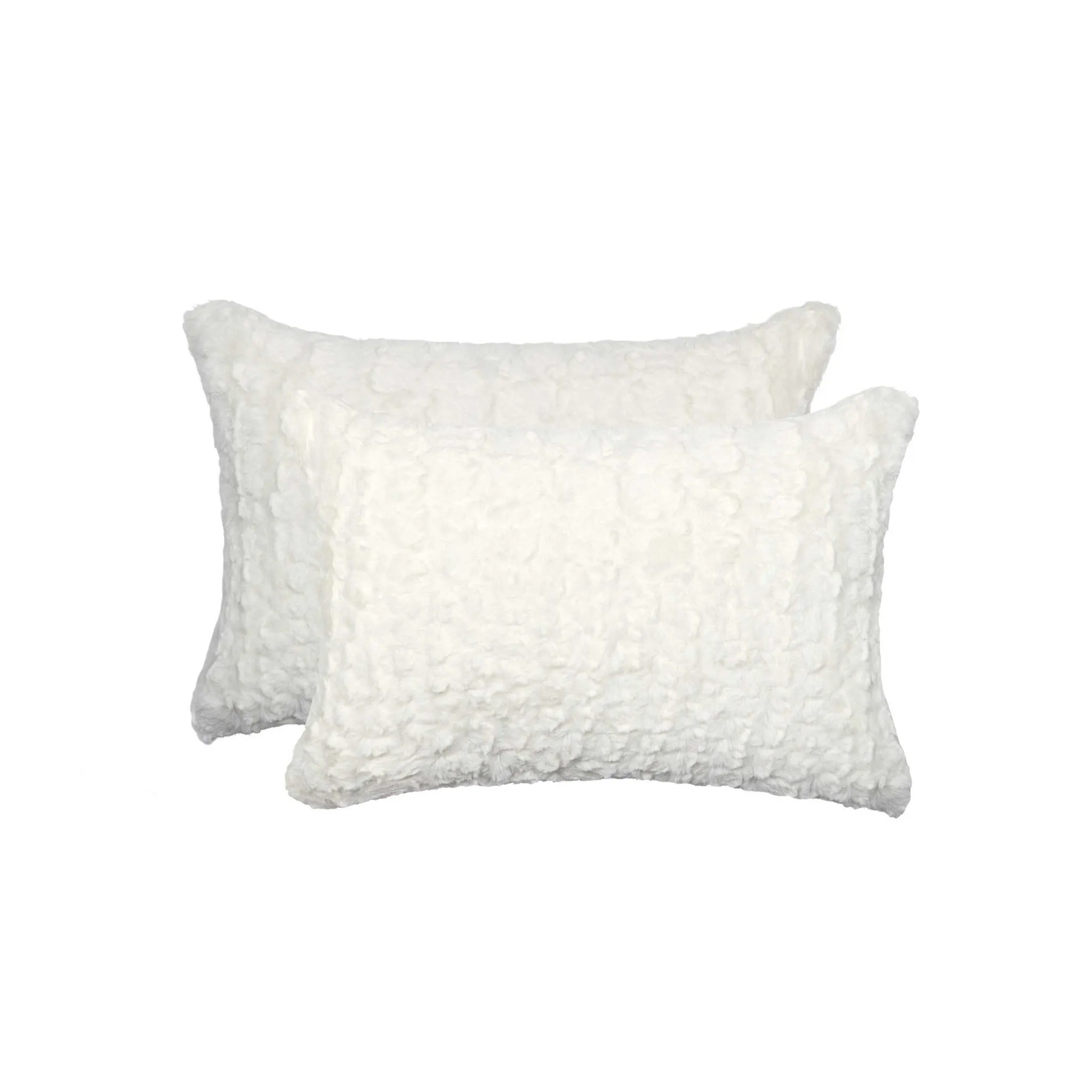 12" x 20" x 5" Ivory Mink Faux Pillow 2 Pack