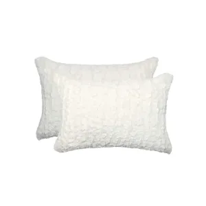 12" x 20" x 5" Ivory Mink Faux Pillow 2 Pack