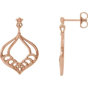 14K Rose Gold Vintage-Inspired Dangle Earrings