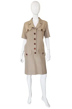 1980s Yves Saint Laurent Safari Sack Dress