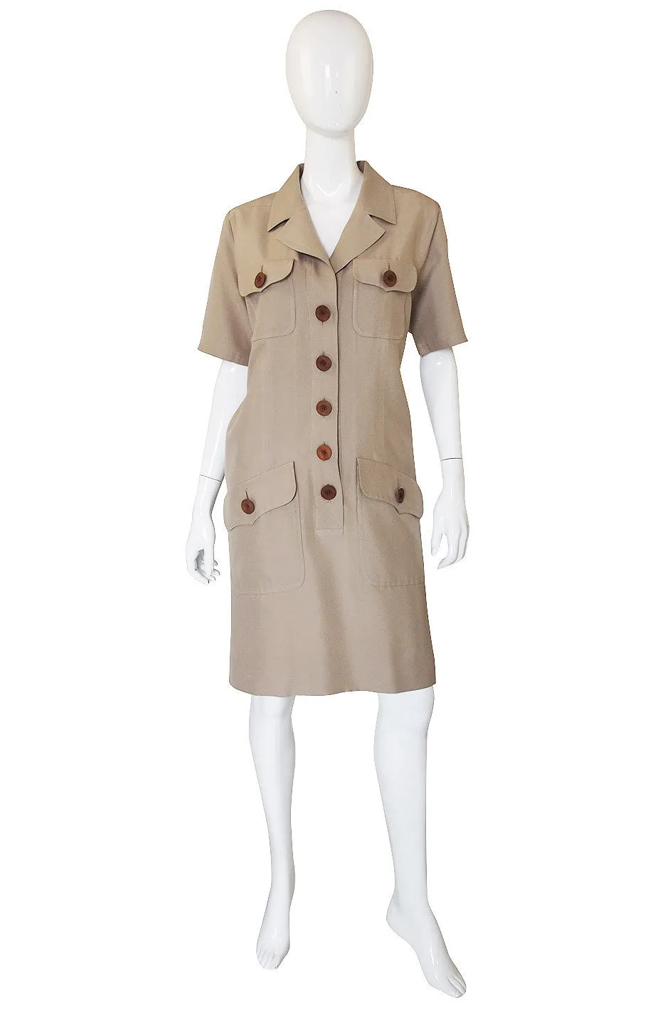1980s Yves Saint Laurent Safari Sack Dress