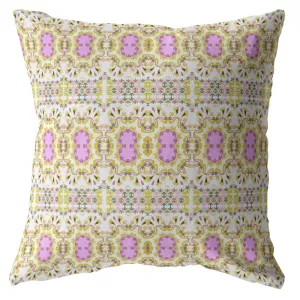 20” Yellow Lavender Geofloral Indoor Outdoor Throw Pillow