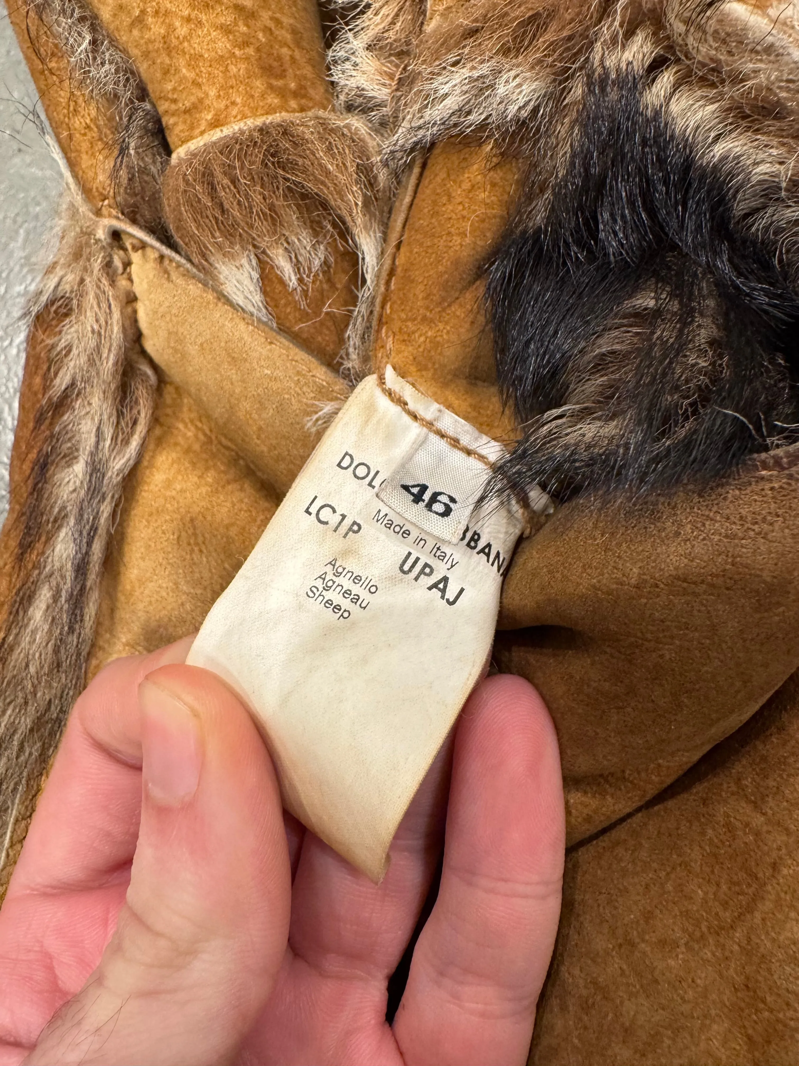 2001 Dolce & Gabbana real lamb fur shearling coat