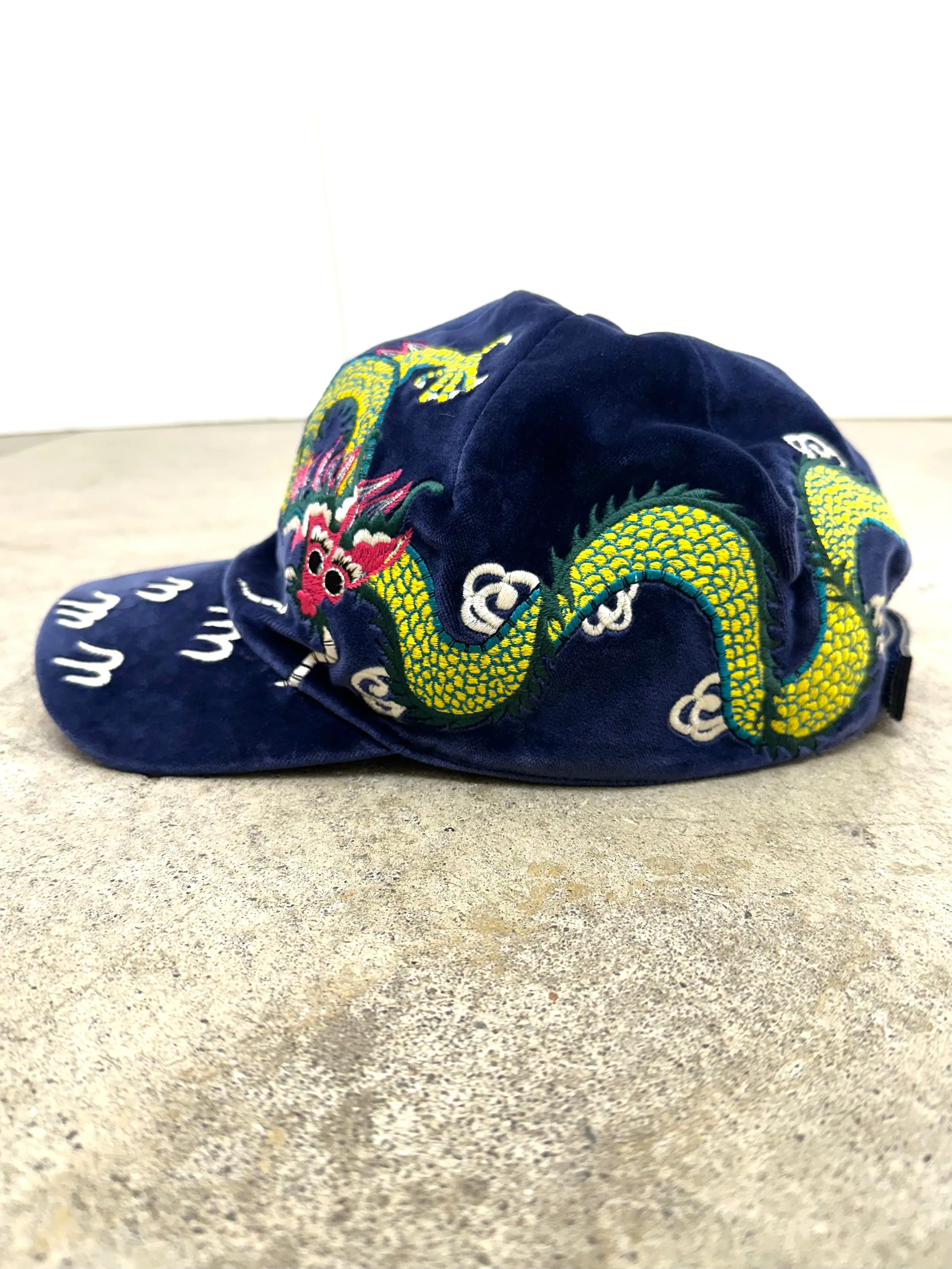 2017 Gucci Velvet Dragon Embroidered Cap
