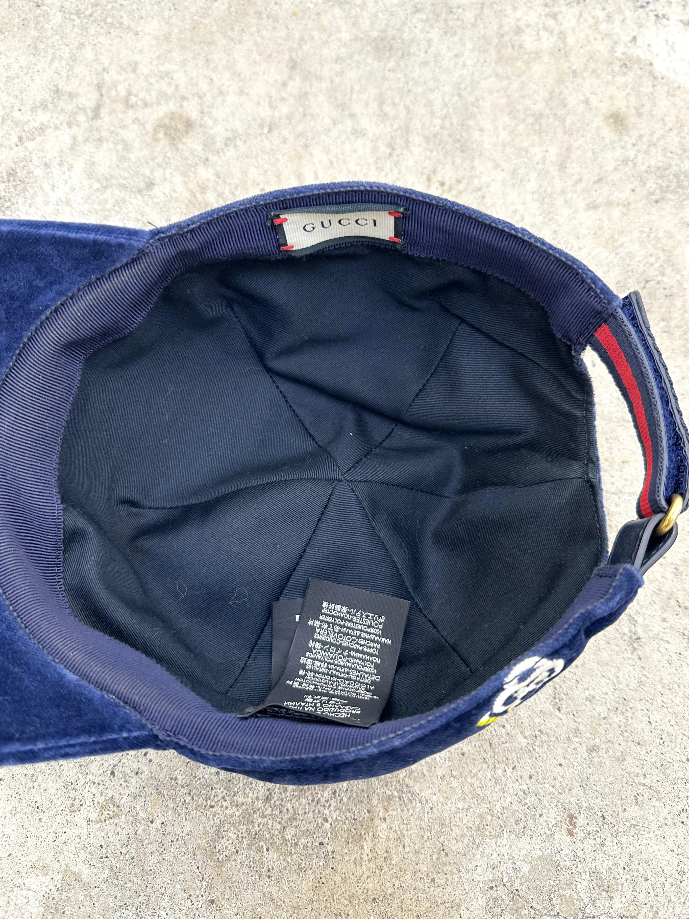 2017 Gucci Velvet Dragon Embroidered Cap