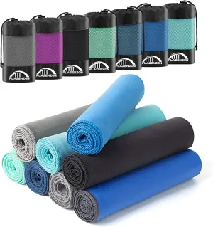 2Pack Camping Towel Microfiber Towel (60 * 30 and 12 * 24 Inch) Sports &Travel Towel Super Absorbent Quick Dry Towel Gym Towel Suitable for Gym,Swimming,Hiking,Travel