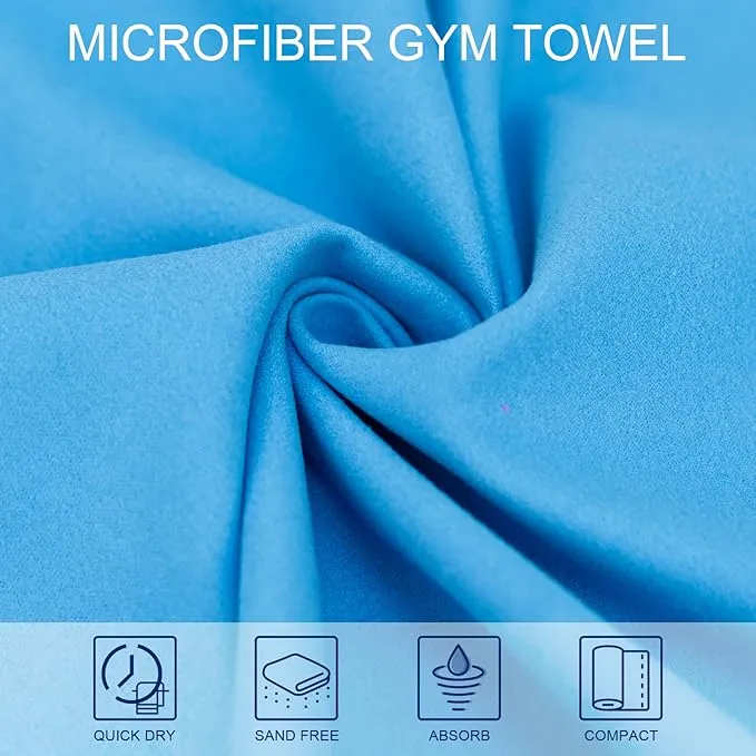 2Pack Camping Towel Microfiber Towel (60 * 30 and 12 * 24 Inch) Sports &Travel Towel Super Absorbent Quick Dry Towel Gym Towel Suitable for Gym,Swimming,Hiking,Travel