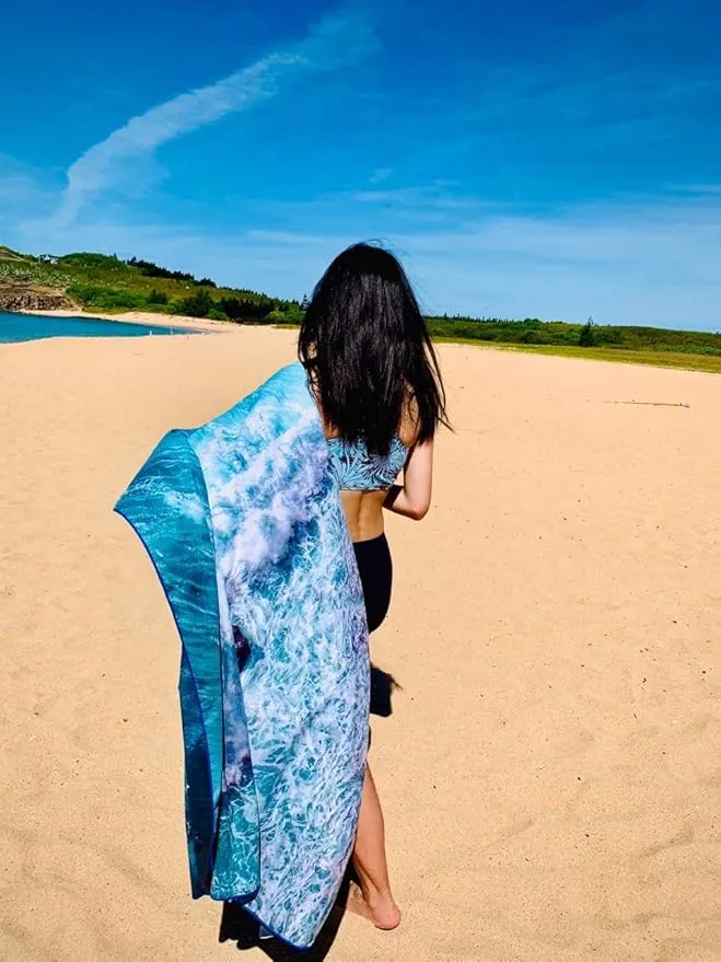 4Monster Microfiber Beach Towel Quick Dry,Super Absorbent Lightweight Travel Towel for Swimmers, Sand Free Camping Towel, Beach Towels for Pool, Swim, Water Sports,Yoga,Gym,Backpacking