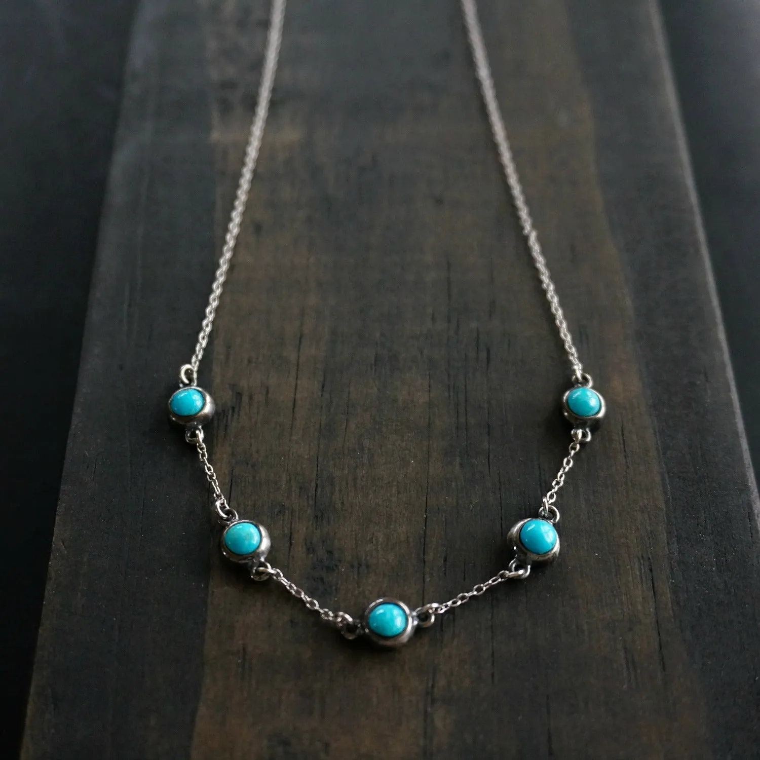 5 Stone Turquoise Necklace