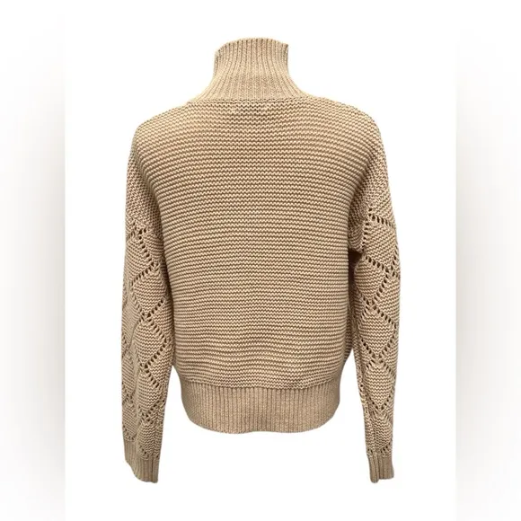 525 AMERICA Revolve Sweater Talia Mockneck Midweight Oat Women Size XS NWT