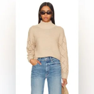 525 AMERICA Revolve Sweater Talia Mockneck Midweight Oat Women Size XS NWT