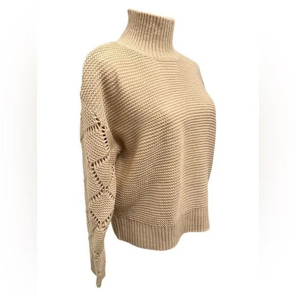 525 AMERICA Revolve Sweater Talia Mockneck Midweight Oat Women Size XS NWT