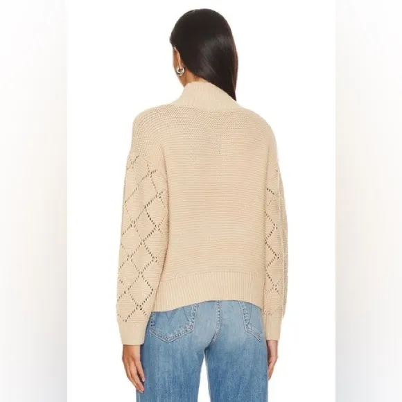 525 AMERICA Revolve Sweater Talia Mockneck Midweight Oat Women Size XS NWT
