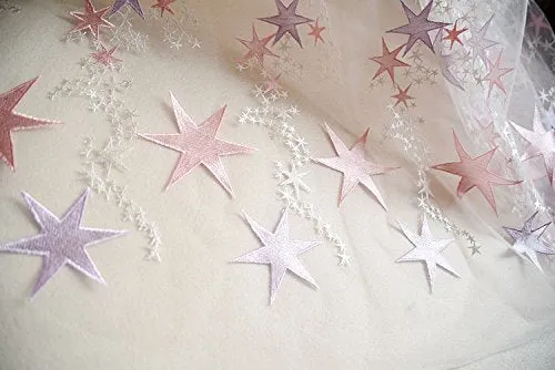 55" Width Stars Embroidery Fashion Lace Fabric Wedding Dress Lace Fabric by the yard