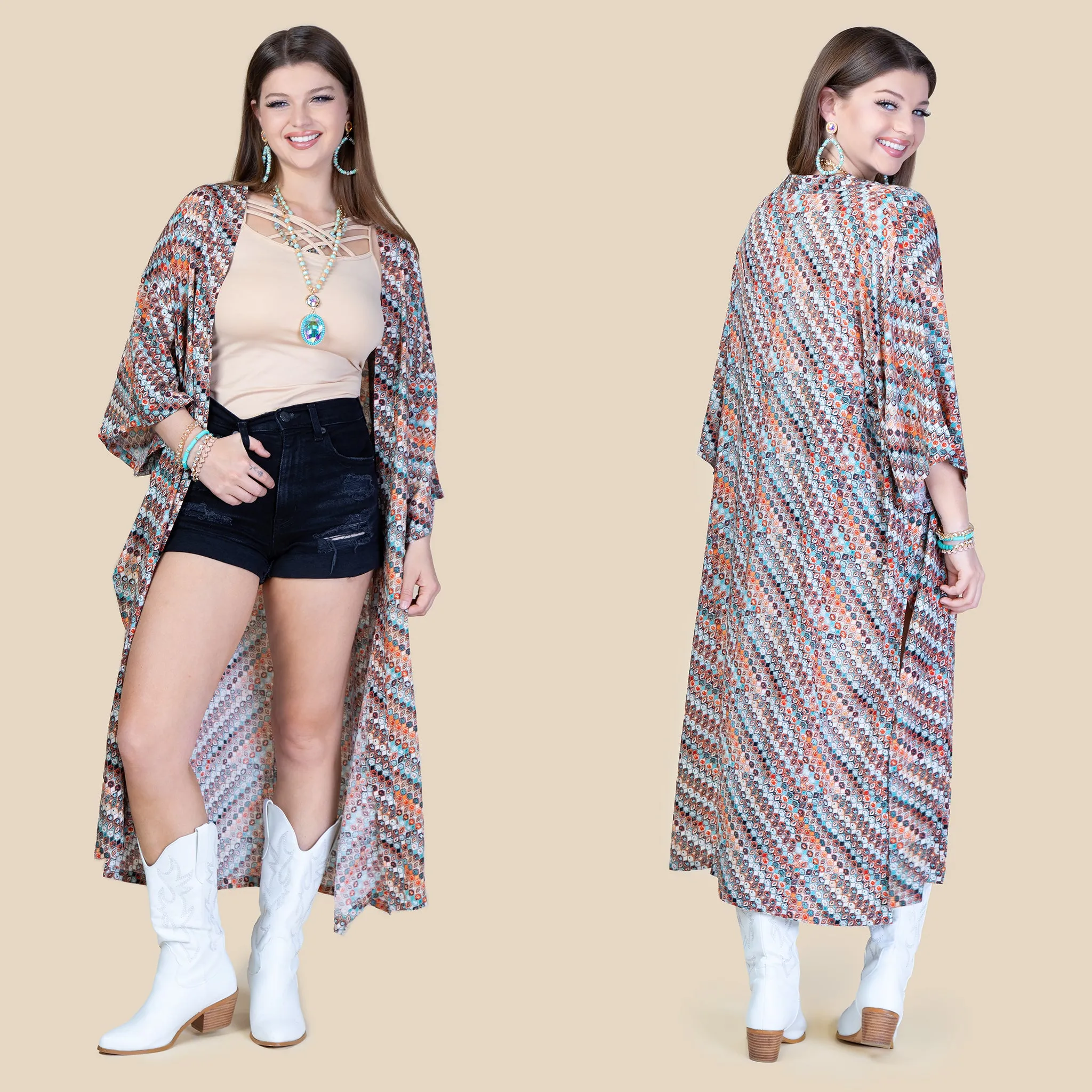 6714 - Bohemian Duster - Blue
