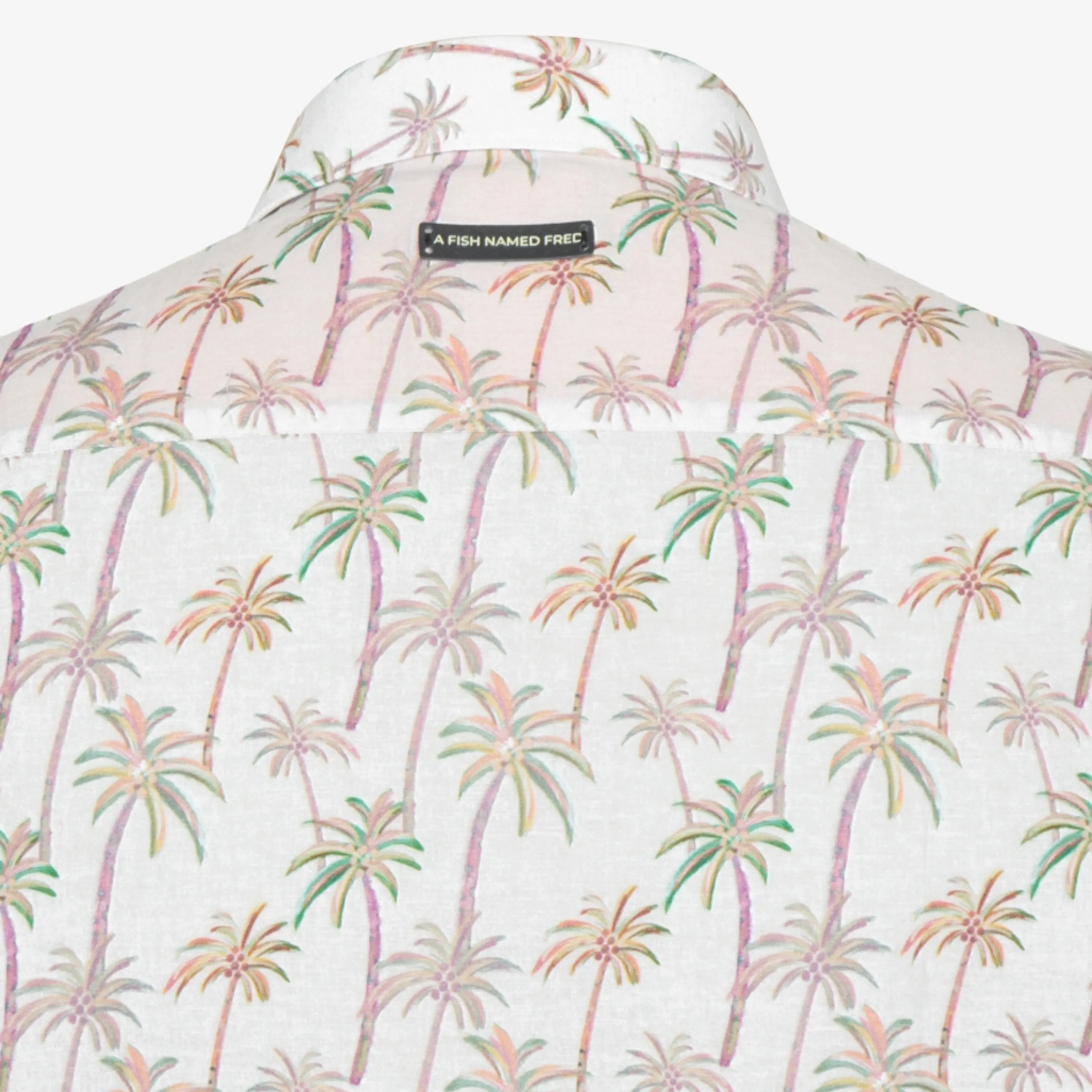 A Fish Named Fred Palm Trees Short Sleeve Shirt - Multi