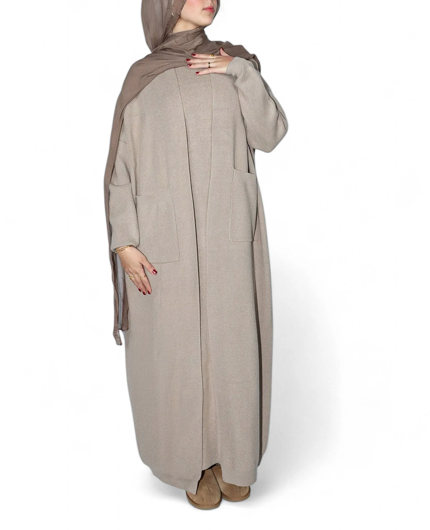 Abaya Sweater Set - Taupe