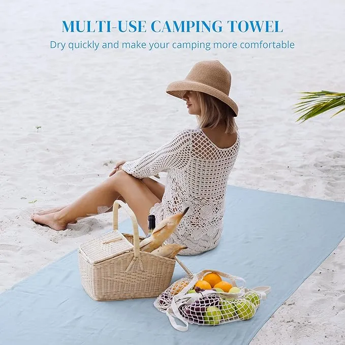 AKASO Microfiber Beach Towel Super Absorbent Quick Fast Dry Sand Free Oversize Lightweight Towel, Prefect for Adults, Travel, Gym, Camping, Pool, Yoga, Outdoor and Picnic