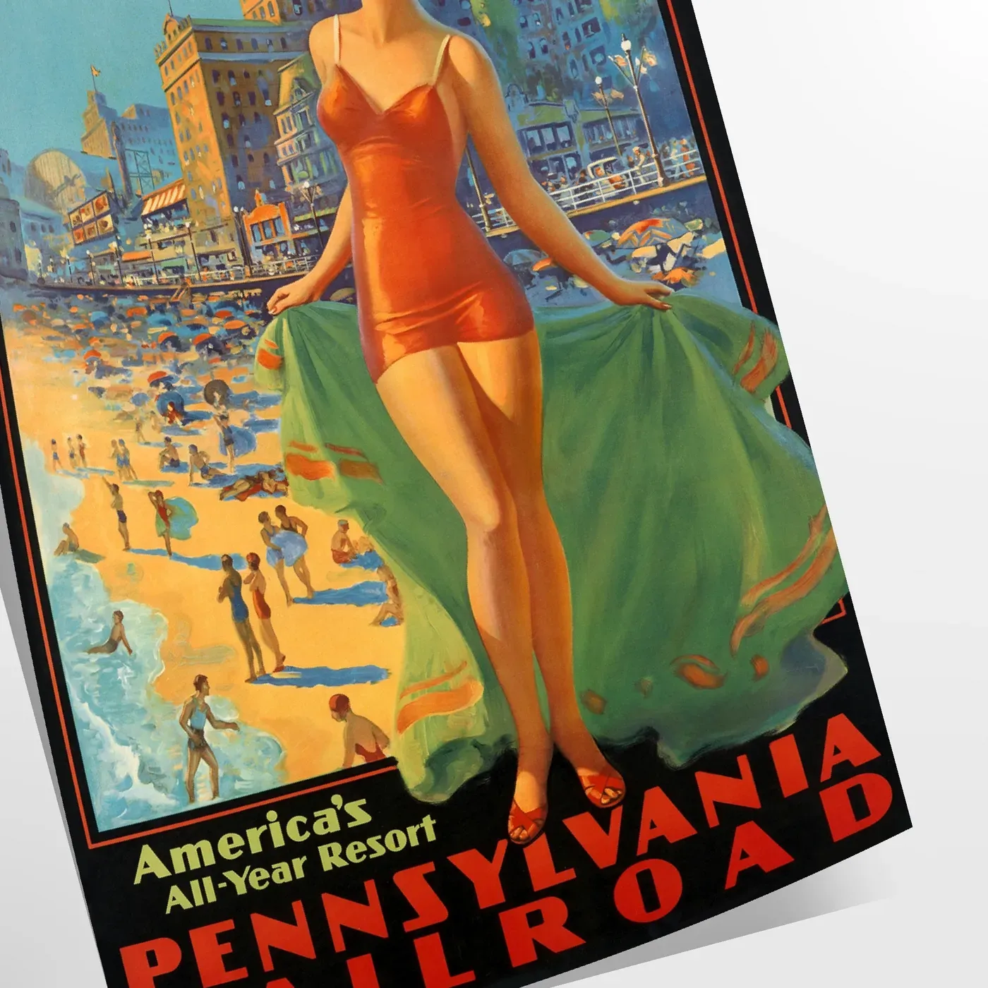 America Atlantic City Railroad Travel Poster Art