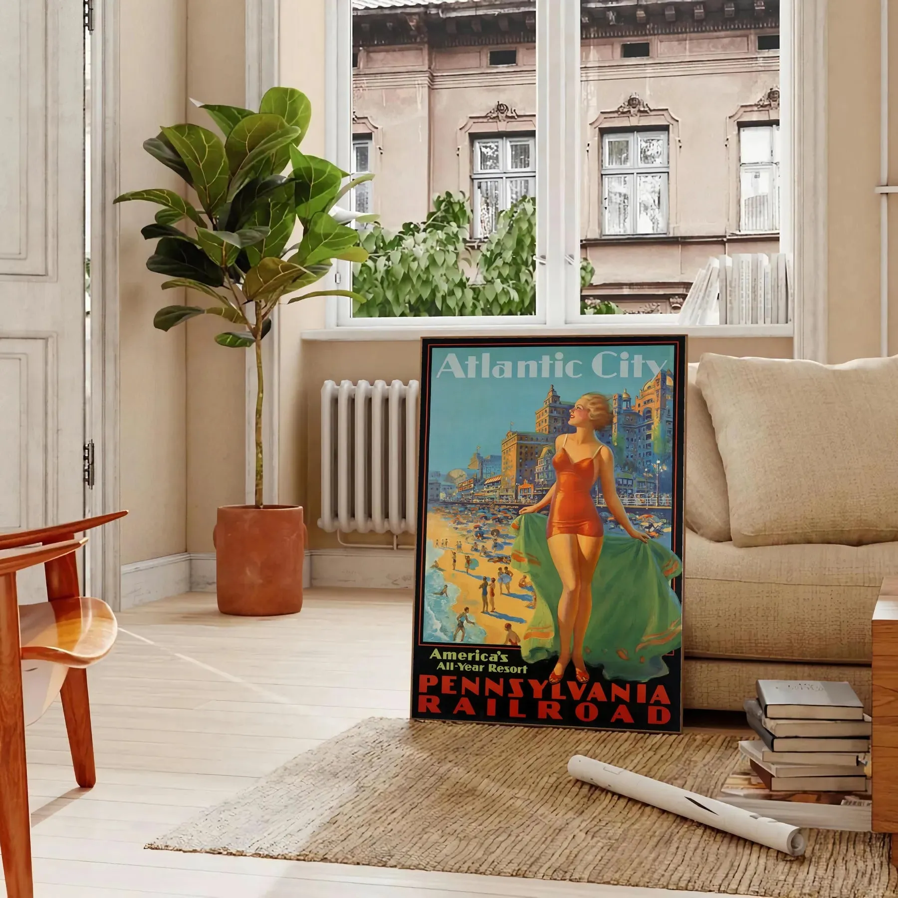America Atlantic City Railroad Travel Poster Art