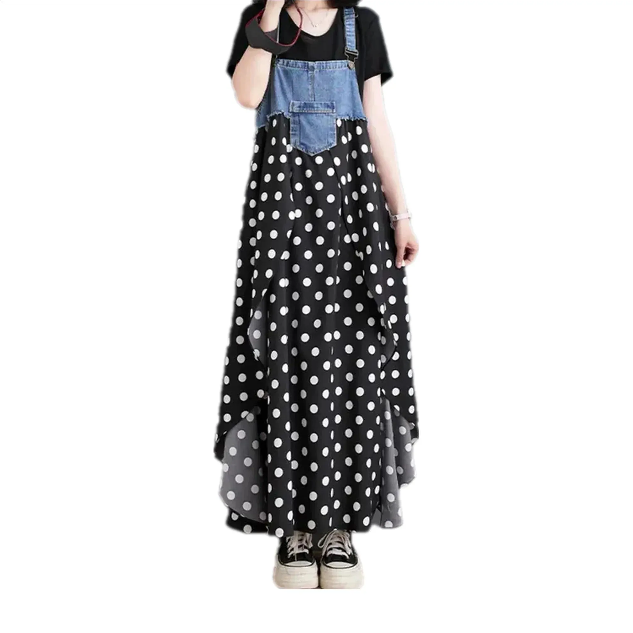 Artistic maxi jeans dress