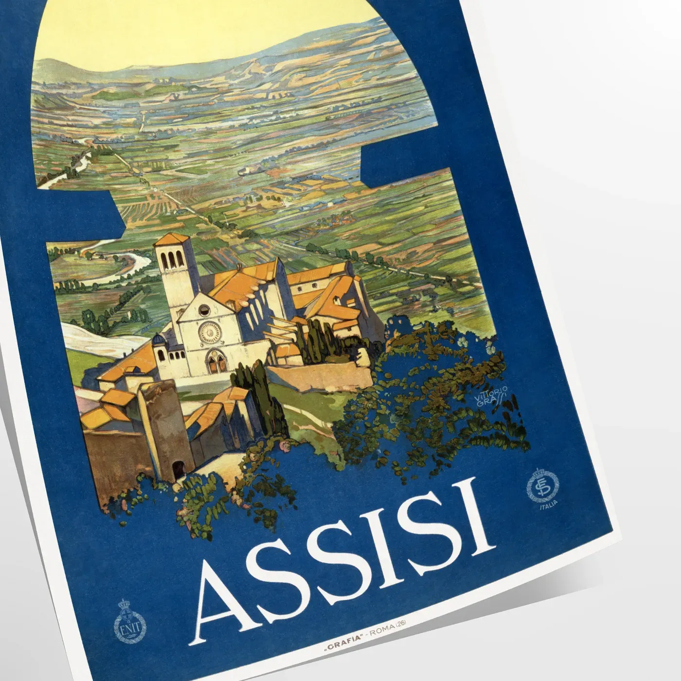 Assisi Italy Vintage Travel Print