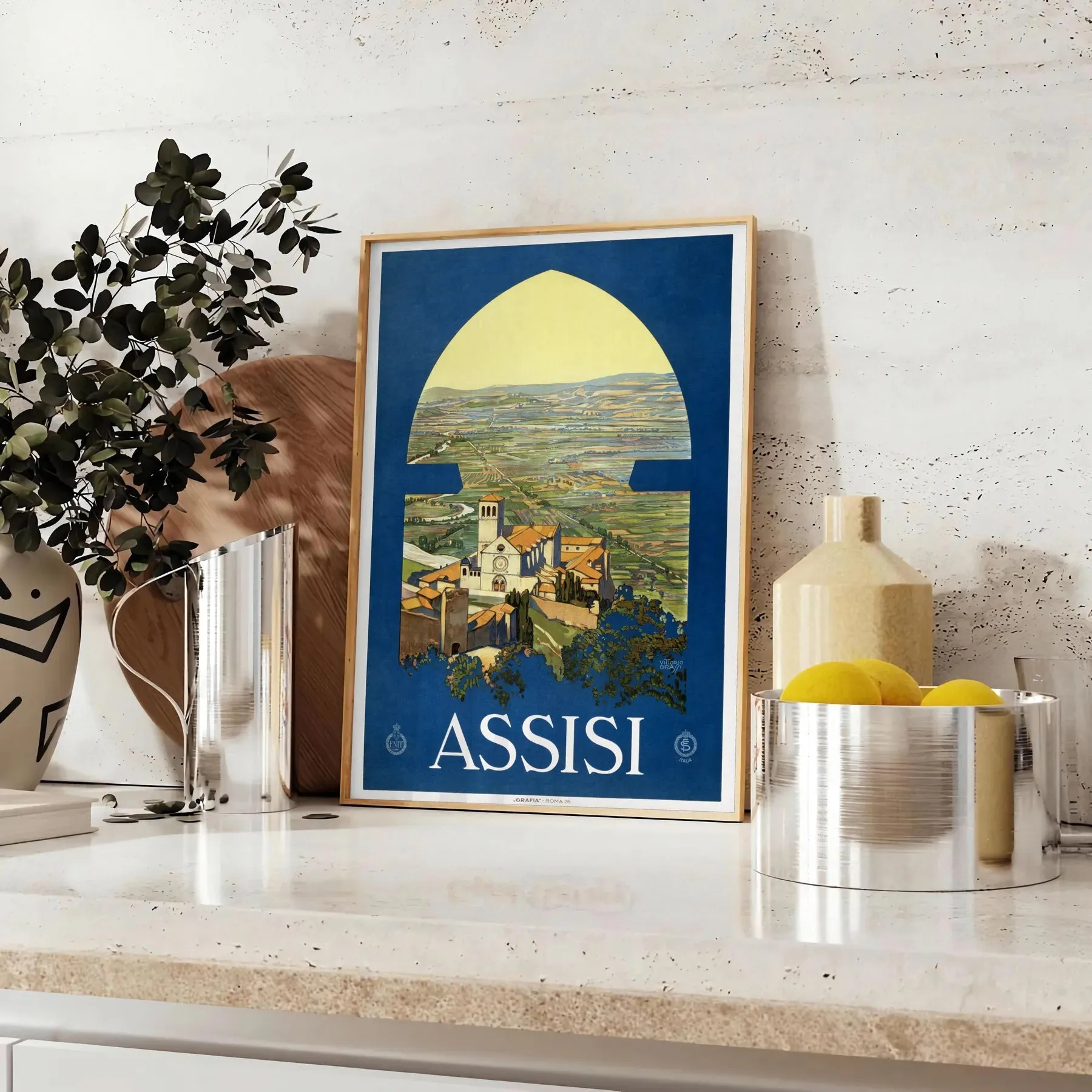 Assisi Italy Vintage Travel Print