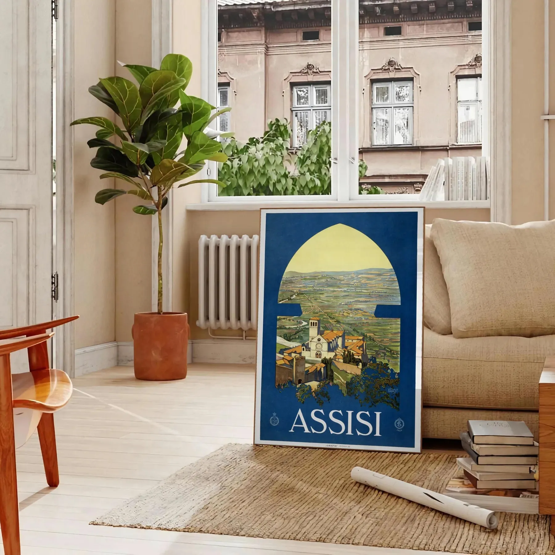Assisi Italy Vintage Travel Print