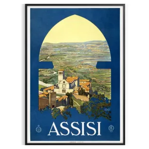 Assisi Italy Vintage Travel Print