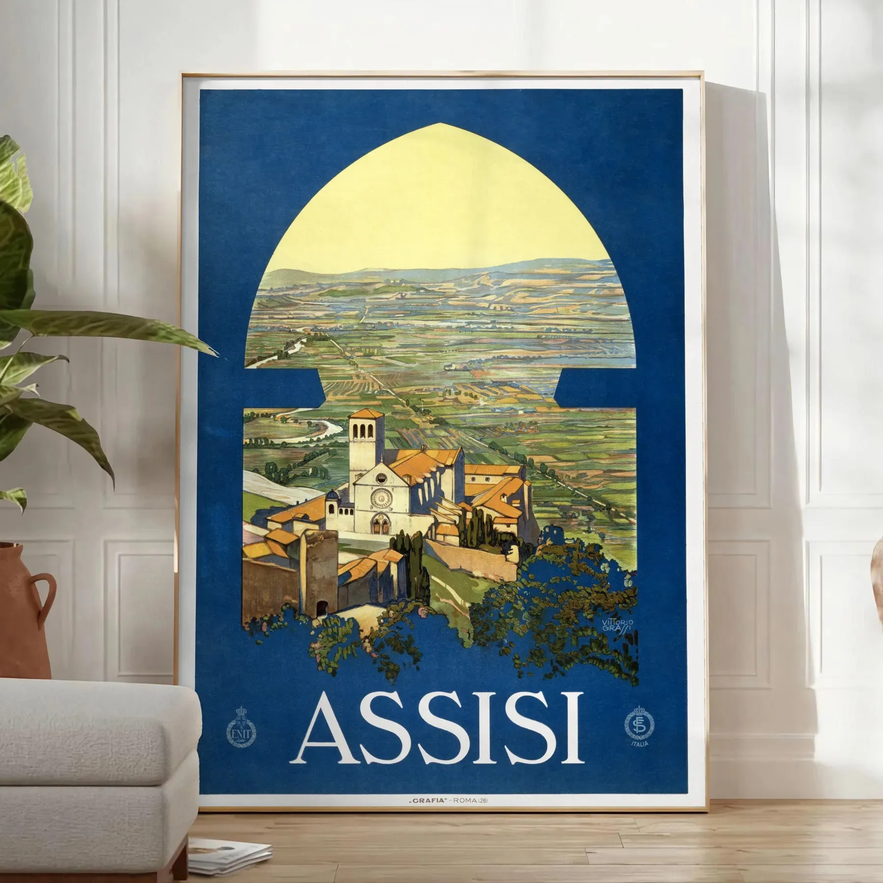 Assisi Italy Vintage Travel Print