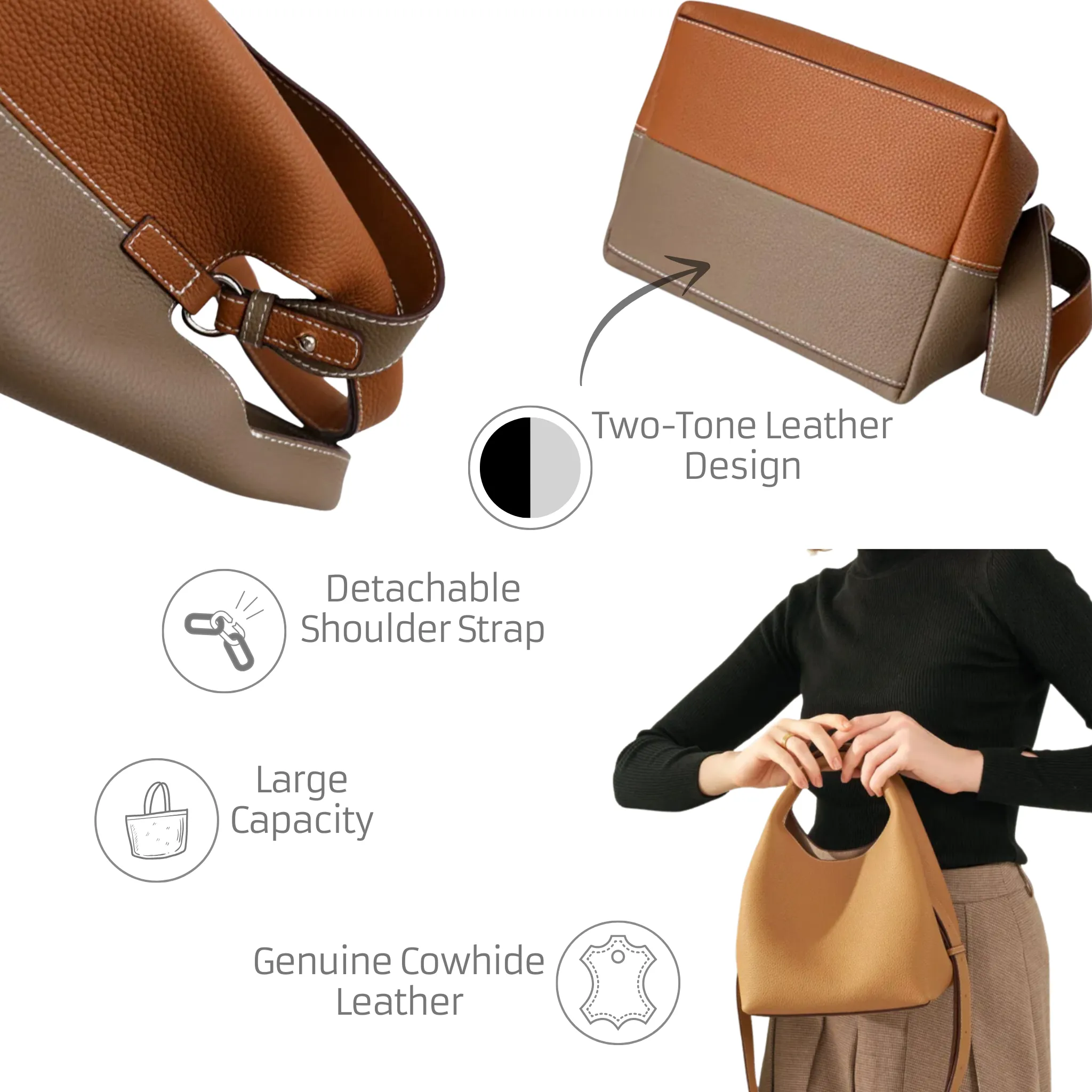 Aurelia Bucket Leather Tote