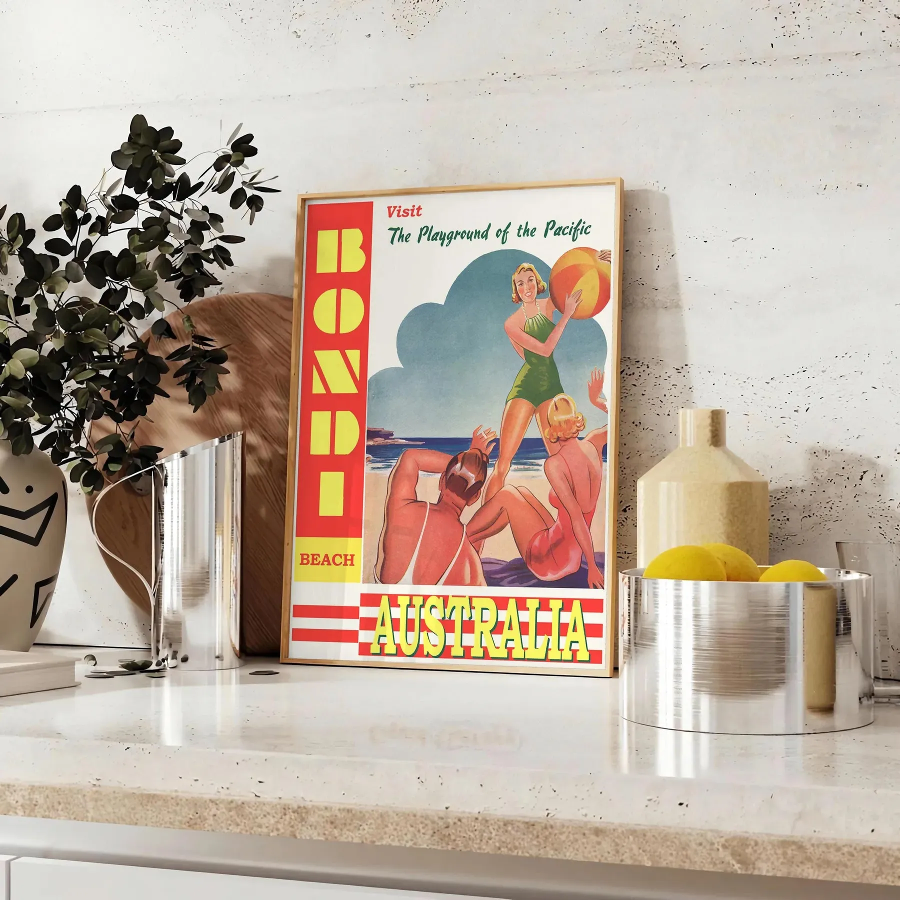 Australiabondilr Vintage Travel Poster Print