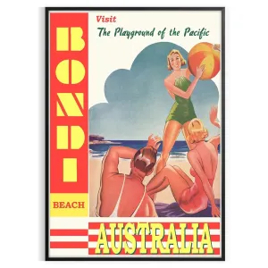 Australiabondilr Vintage Travel Poster Print