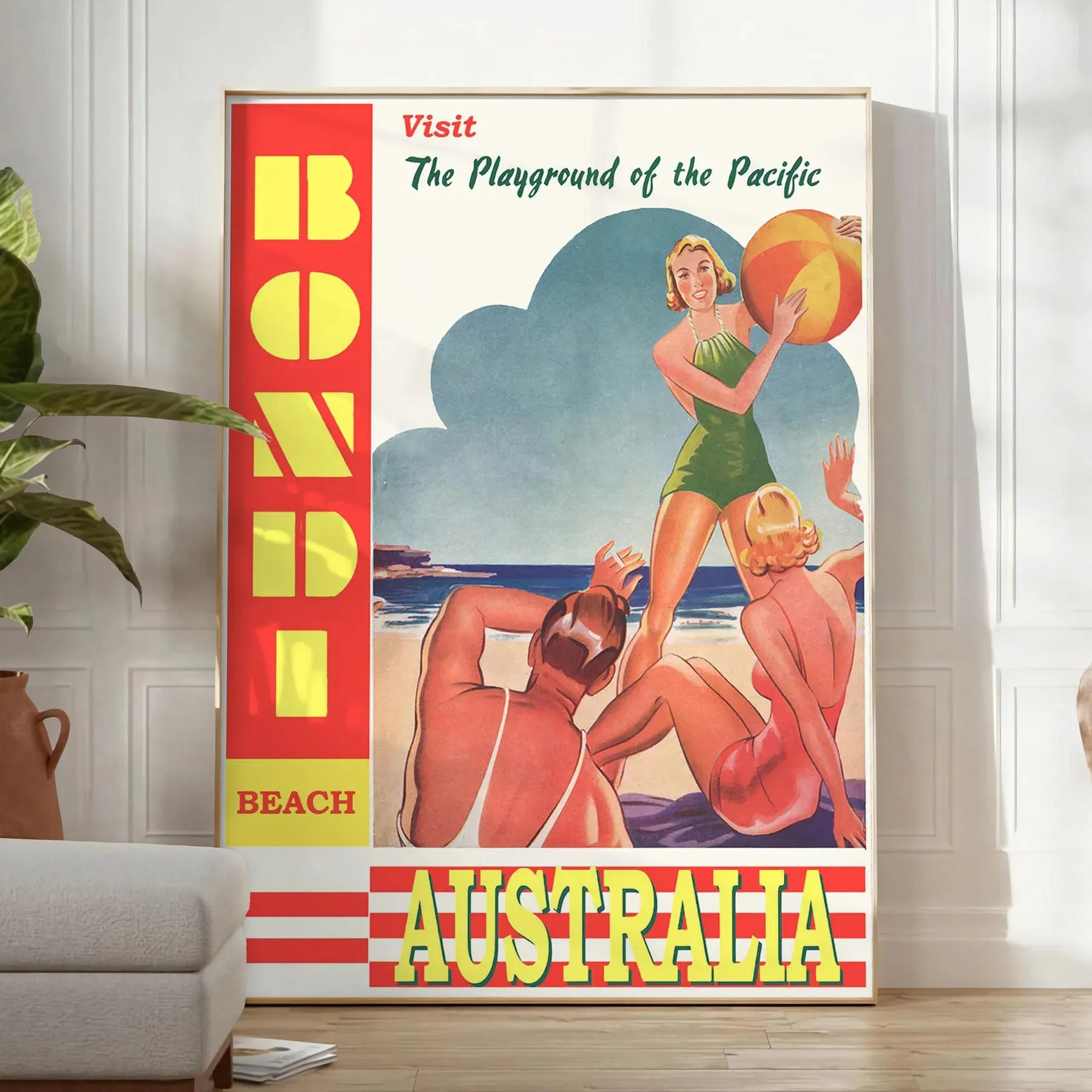 Australiabondilr Vintage Travel Poster Print