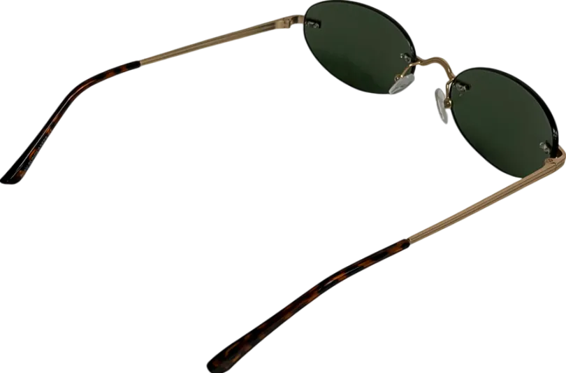 AV sunglasses Metallic Irina Green And Gold Sunglasses in case