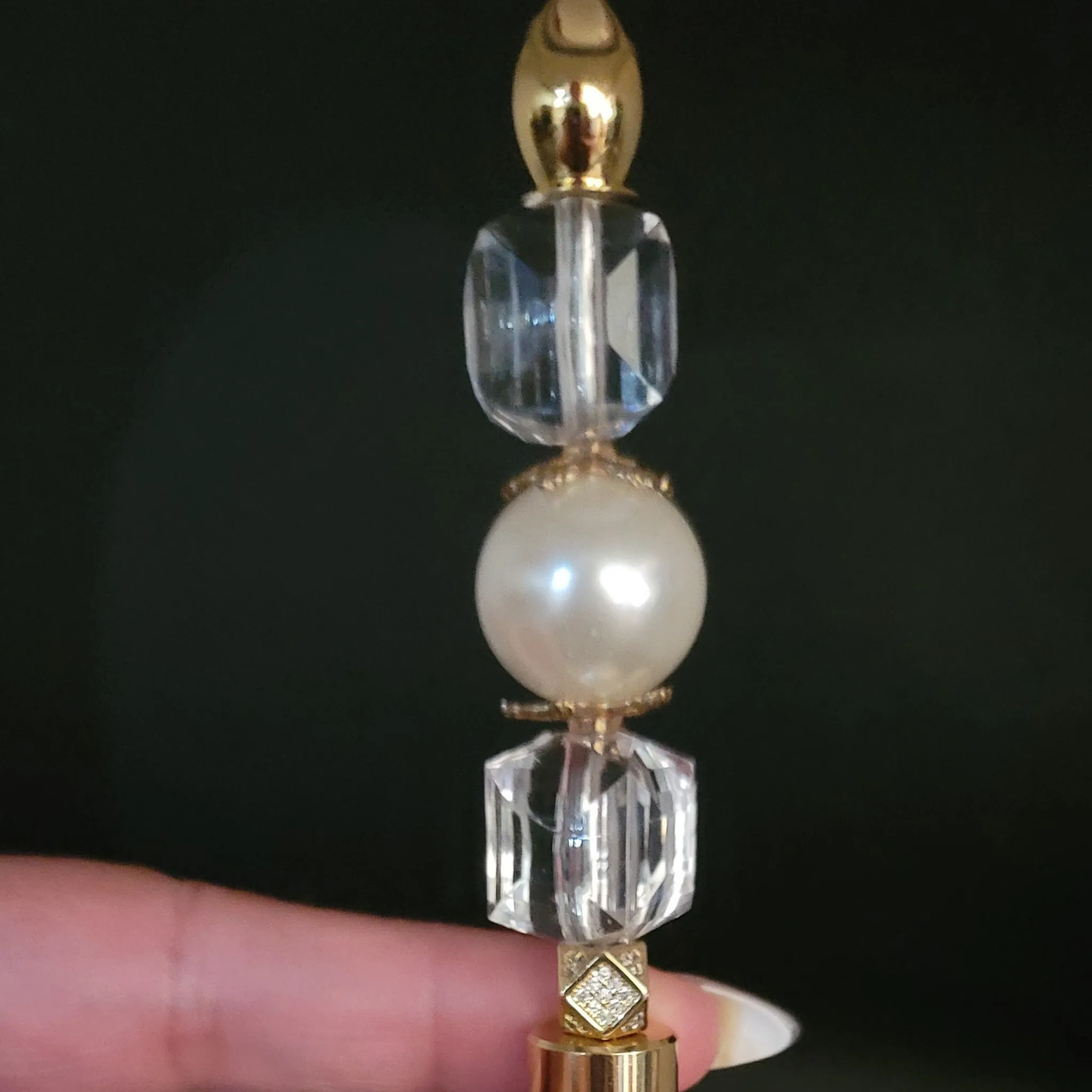 Ayoki - Pearl, Crystal & Gold Jeweled Ink Pen