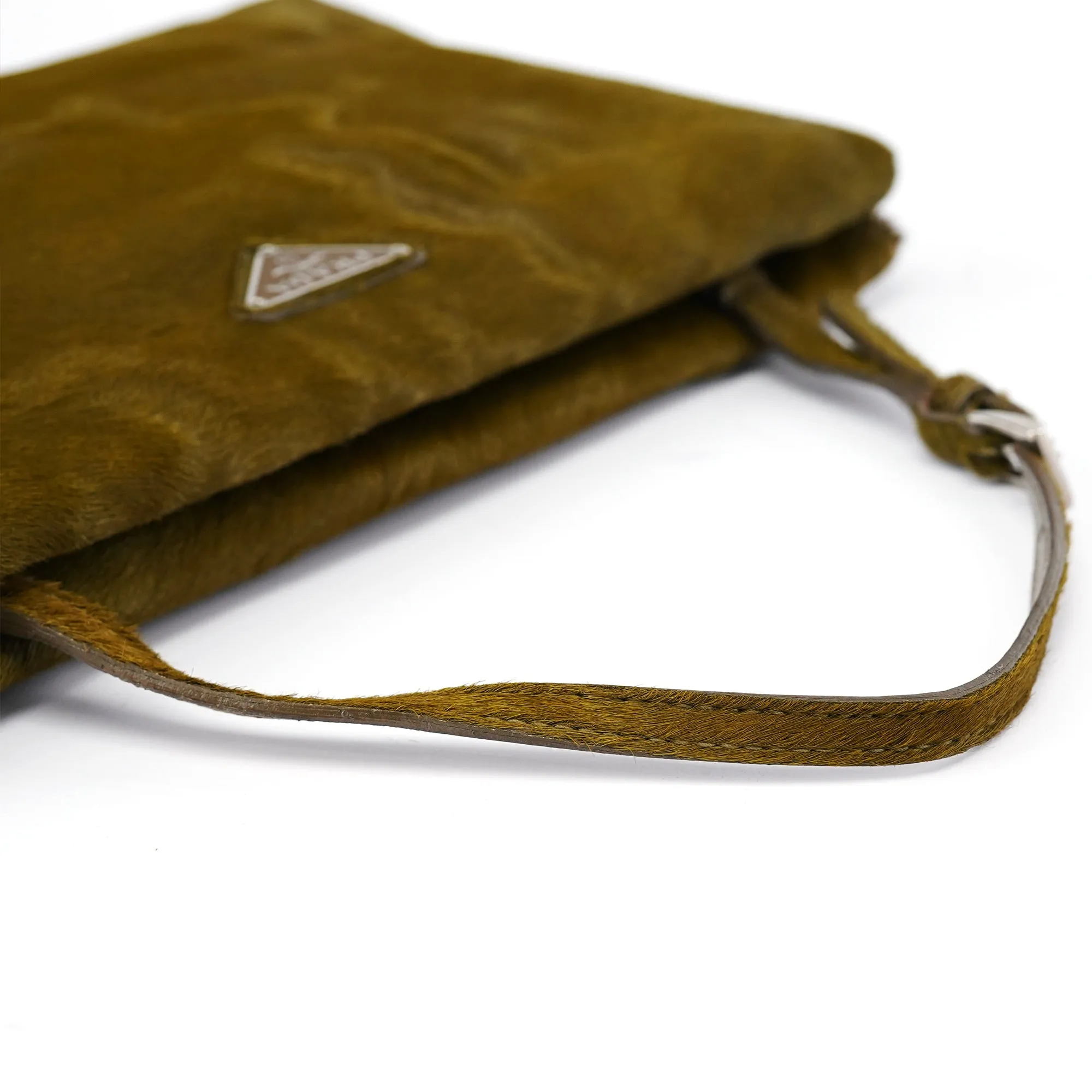 B6278 Green Fur Top Handle Bag