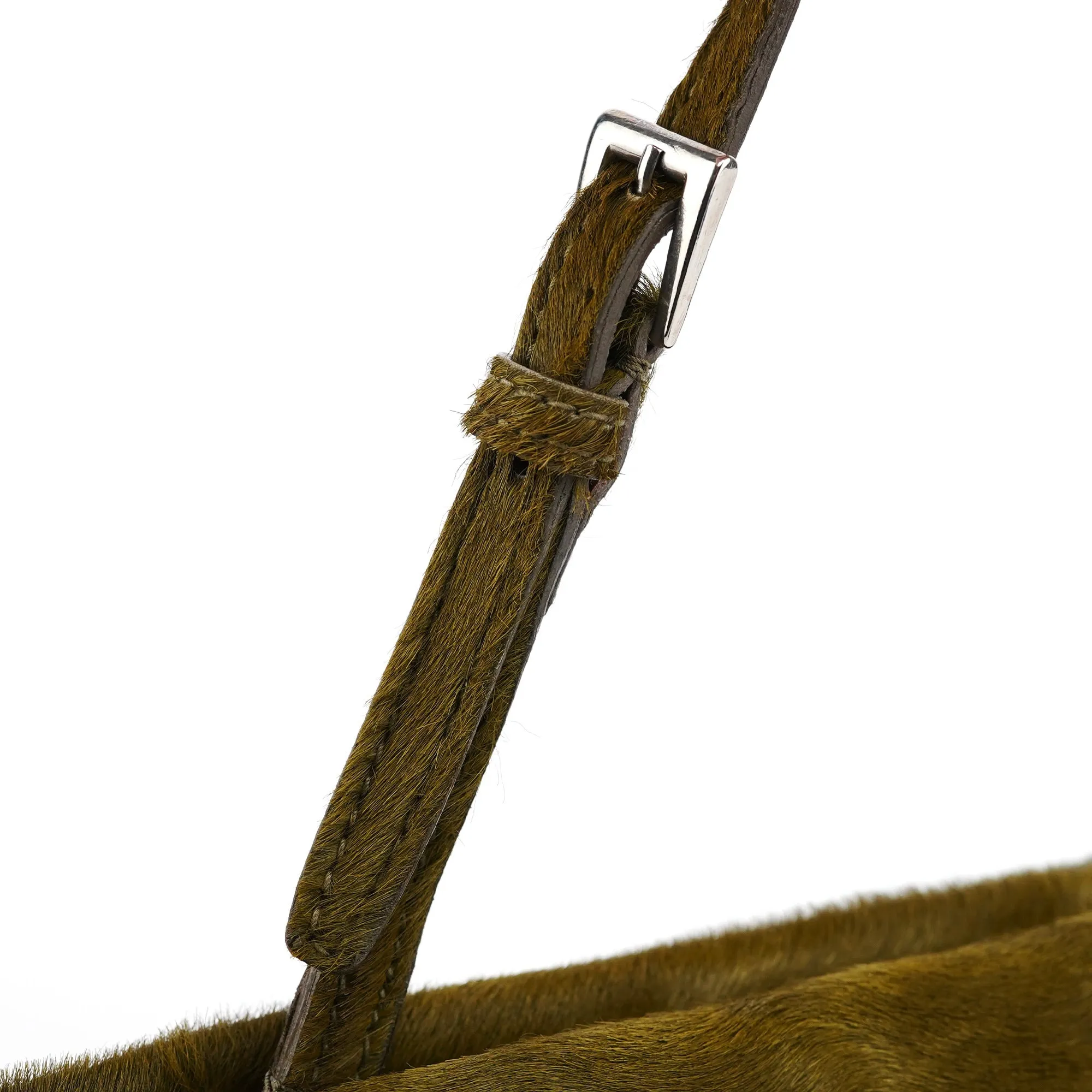 B6278 Green Fur Top Handle Bag