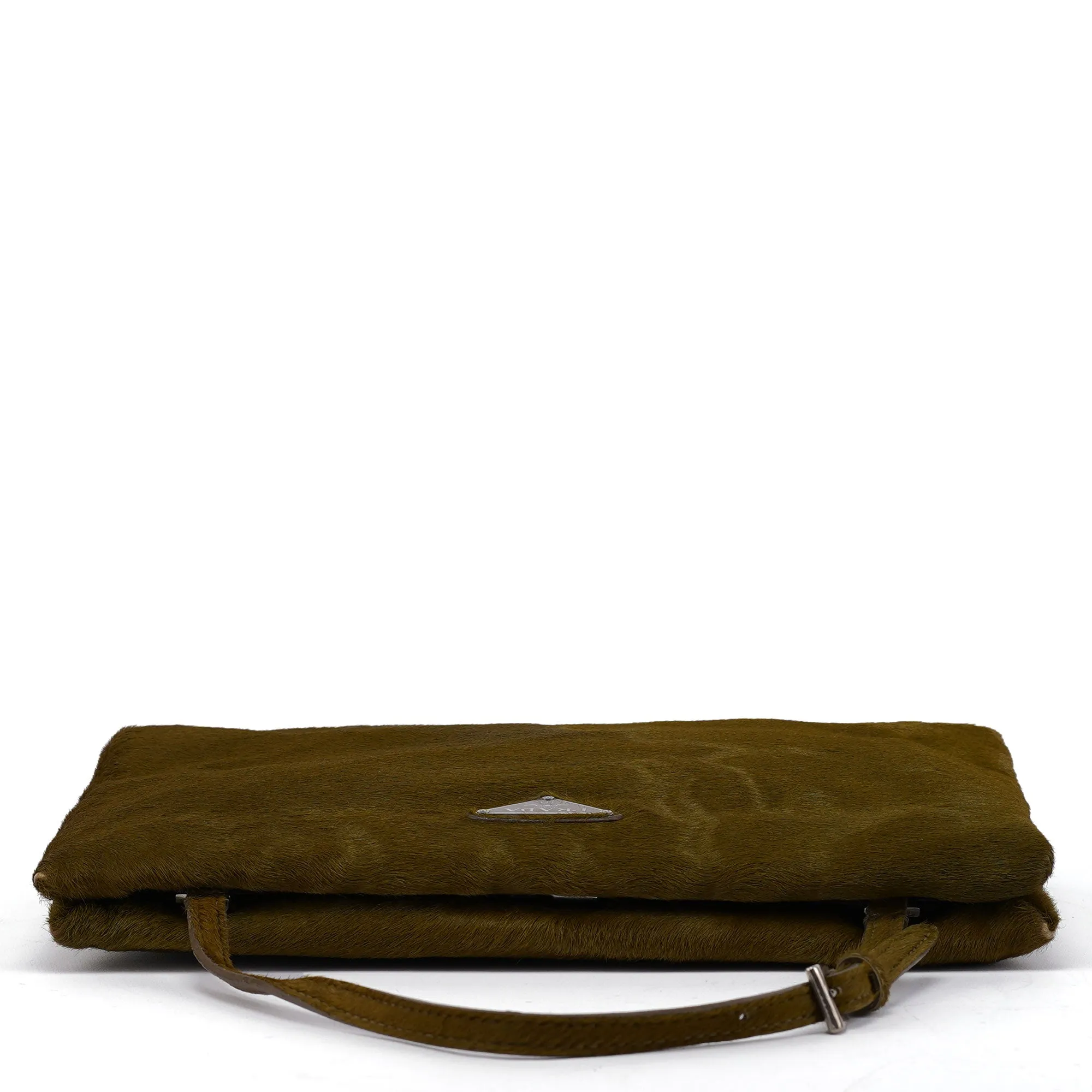 B6278 Green Fur Top Handle Bag