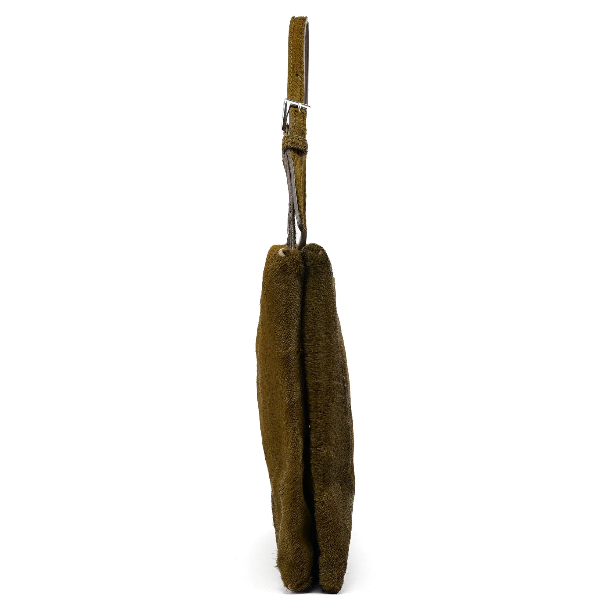 B6278 Green Fur Top Handle Bag