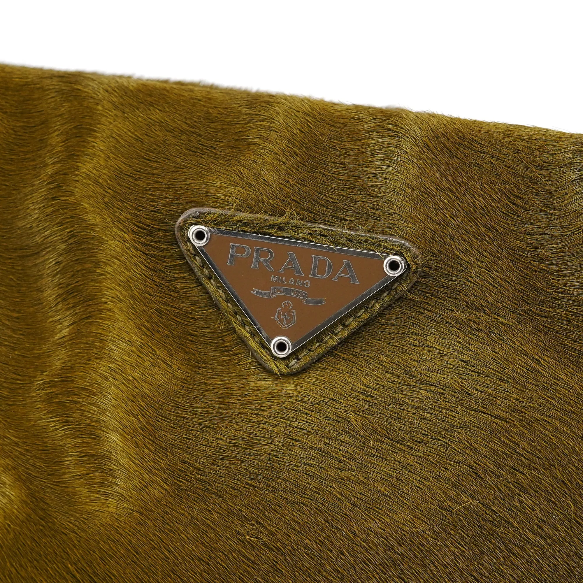 B6278 Green Fur Top Handle Bag