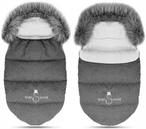 Baby Footmuff Collar Stroller Pushchair Sleeping Bag Husky Warm Dark Grey/Grey