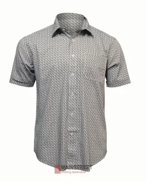 Back Bay Stretch Cotton Print Short Sleeve Shirt